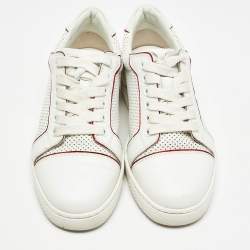 Christian Louboutin White Leather and PVC  Trimmed Fun Vieira Trainers Size 34.5