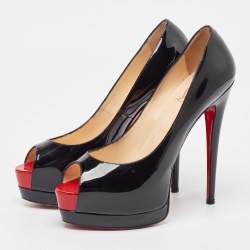 مملوكة مسبقًا Christian Louboutin Black Patent Leather Palais Royal Pumps 38