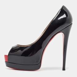 مملوكة مسبقًا Christian Louboutin Black Patent Leather Palais Royal Pumps 38