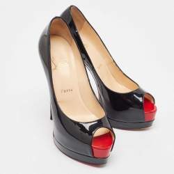 مملوكة مسبقًا Christian Louboutin Black Patent Leather Palais Royal Pumps 38