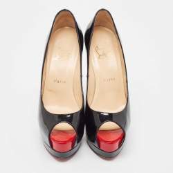 مملوكة مسبقًا Christian Louboutin Black Patent Leather Palais Royal Pumps 38