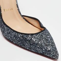 Christian Louboutin Grey Coarse Glitter Iriza Pumps Size 38