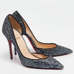 Christian Louboutin Grey Coarse Glitter Iriza Pumps Size 38