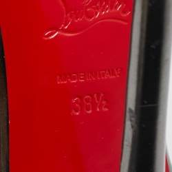 مملوكة مسبقًا Christian Louboutin Silver Leather Allegra Peep-Toe Sandals Size 38.5