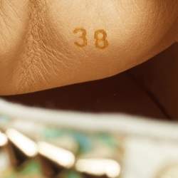 Pre Owned Christian Louboutin Multicolor Floral Print Python Pik Boat Sneakers Size 38