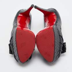Christian Louboutin Black Python Madame Butterfly Pumps Size 38.5