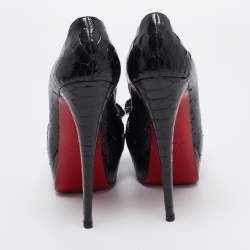 Christian Louboutin Black Python Madame Butterfly Pumps Size 38.5