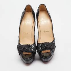 Christian Louboutin Black Python Madame Butterfly Pumps Size 38.5