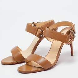 Christian Louboutin Brown Leather Sova Sandals Size 37.5