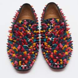 Christian Louboutin Multicolor Patent Dandy Pik Pik Loafers Size 40