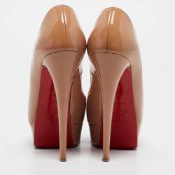 Christian Louboutin Beige Leather Lady Peep Pumps Size 35.5