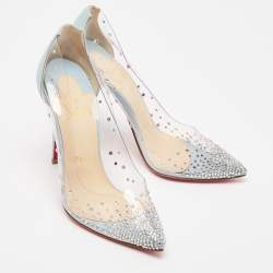 Christian Louboutin Light Blue Patent Leather and PVC Degrastrass Pumps Size 36.5