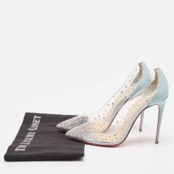 Christian Louboutin Light Blue Patent Leather and PVC Degrastrass Pumps Size 36.5