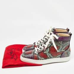 Christian Louboutin Multicolor Python Louis High Top Sneakers Size 40