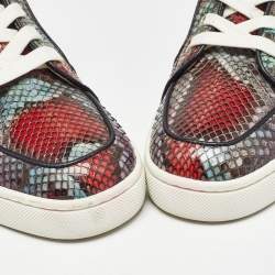 Christian Louboutin Multicolor Python Louis High Top Sneakers Size 40