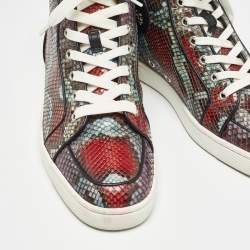 Christian Louboutin Multicolor Python Louis High Top Sneakers Size 40