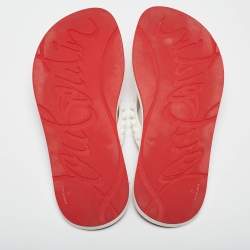 Pre Owned Christian Louboutin Multicolor Rubber Loubi Spikes Thong Flats Size 42