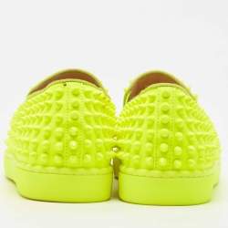 مملوكة مسبقًا Christian Louboutin Green Leather Roller Boat Sneakers Size 40