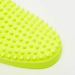 مملوكة مسبقًا Christian Louboutin Green Leather Roller Boat Sneakers Size 40