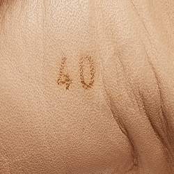 Pre Owned Christian Louboutin White Leather and Crystal Louis Strass High Top Sneakers Size 40