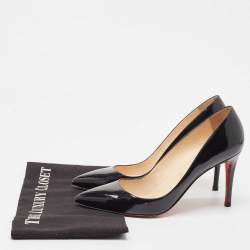 Pre Owned Christian Louboutin Black Patent Leather Kate Pumps Size 39