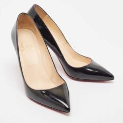 Pre Owned Christian Louboutin Black Patent Leather Kate Pumps Size 39