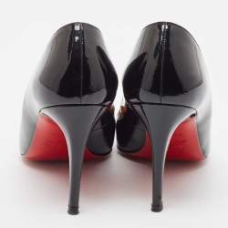 Pre Owned Christian Louboutin Black Patent Leather Kate Pumps Size 39