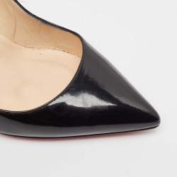 Pre Owned Christian Louboutin Black Patent Leather Kate Pumps Size 39