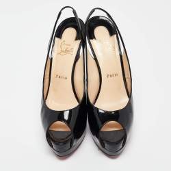 Christian Louboutin Black Patent Leather Palais Royal Pumps Size 39