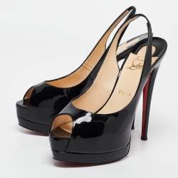 Christian Louboutin Black Patent Leather Palais Royal Pumps Size 39