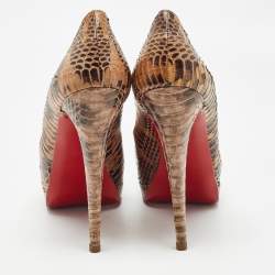 Christian Louboutin Brown Watersnake Altadama Pumps Size 39.5