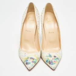 Christian Louboutin White Python Splash Print Pigalle Follies Pumps Size 41