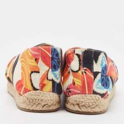 Christian Louboutin Multicolor Printed Canvas Espadrille Loafers Size 41