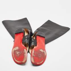 Christian Louboutin Black Leather From Sand Flat Knee Sandals Size 36.5