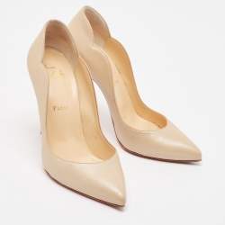 مملوكة مسبقًا Christian Louboutin Beige Leather Hot Chick Pumps Size 39