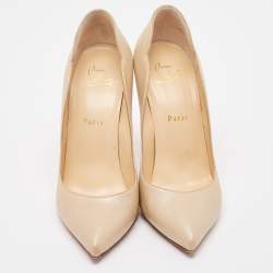 مملوكة مسبقًا Christian Louboutin Beige Leather Hot Chick Pumps Size 39