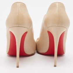 مملوكة مسبقًا Christian Louboutin Beige Leather Hot Chick Pumps Size 39