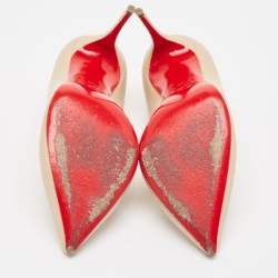 مملوكة مسبقًا Christian Louboutin Beige Leather Hot Chick Pumps Size 39