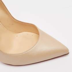 مملوكة مسبقًا Christian Louboutin Beige Leather Hot Chick Pumps Size 39