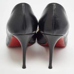 Christian Louboutin Black Leather Ronaldo Pumps Size 38.5