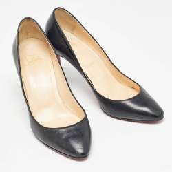 Christian Louboutin Black Leather Ronaldo Pumps Size 38.5