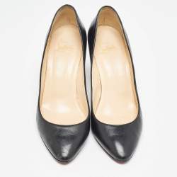 Christian Louboutin Black Leather Ronaldo Pumps Size 38.5