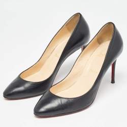 Christian Louboutin Black Leather Ronaldo Pumps Size 38.5