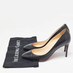 Christian Louboutin Black Leather Ronaldo Pumps Size 38.5