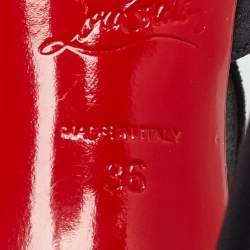 مملوكة مسبقًا Christian Louboutin Black Satin and PVC Krystal Cross Pumps Size 36