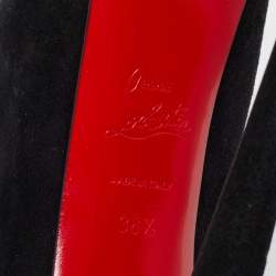 Pre Owned Christian Louboutin Black Suede Daffodile Pumps Size 38.5
