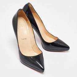 Christian Louboutin Black Patent Leather Pigalle Plato Pumps Size 39