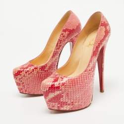 Christian Louboutin Two Tone  Python Daffodile Pumps Size 36.5