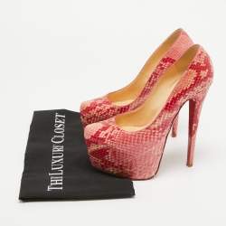 Christian Louboutin Two Tone  Python Daffodile Pumps Size 36.5
