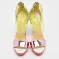 Christian Louboutin Tricolor Leather And PVC Dufoura Platform Sandals Size 36.5